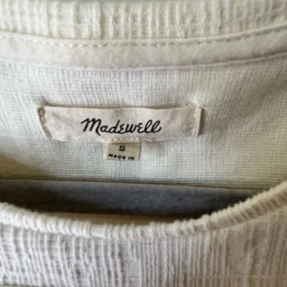 Madewell Cream Linen Like Cold Shoulder Top Size S - Picture 5 of 6